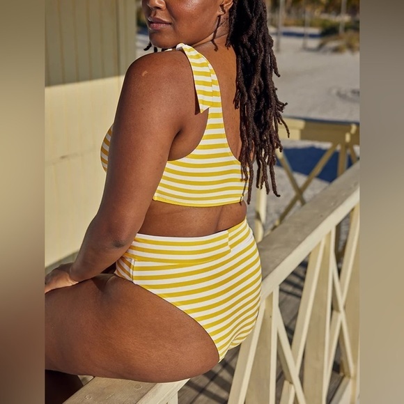 Aerie Cut Out Tie High Cut Cheeky Bikini BOTTOM ONLY - Picture 4 of 9